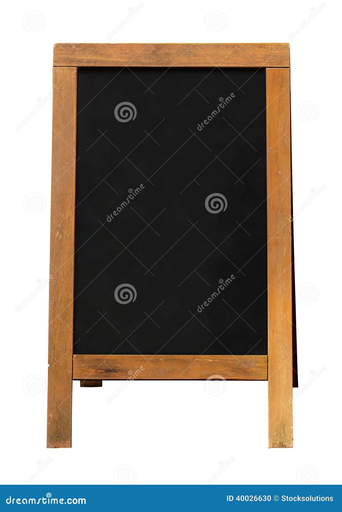 wooden blackboard sandwich board mounted frame signboard also known as chalkboard area blank insertion your 40026630