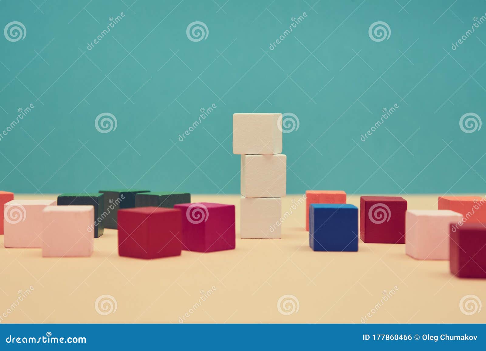 Download Wooden Blocks Mockup, Place For Text. Stack Of Blank Cube For Creative Design, Copy Space ...