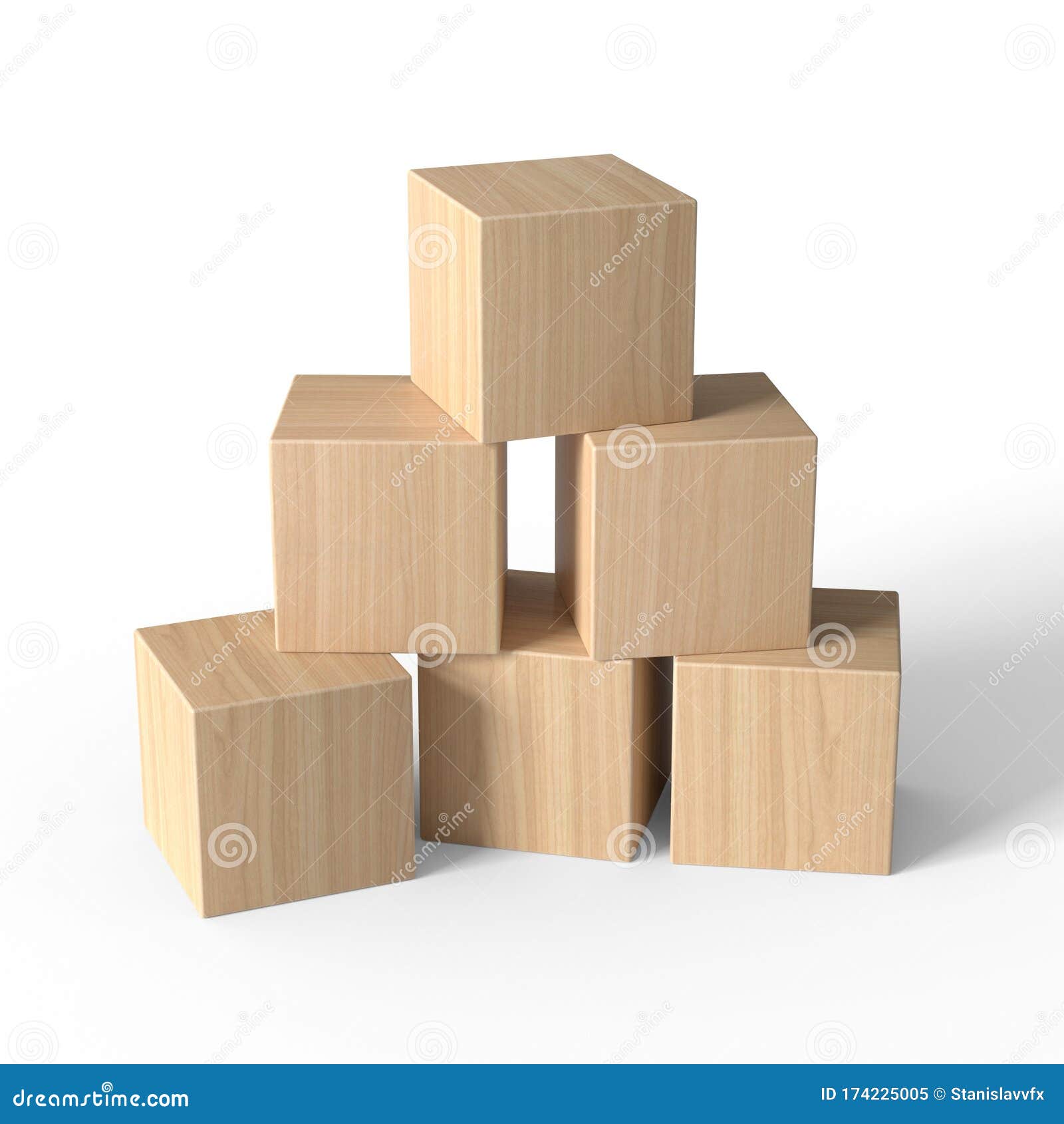 Download Wooden Blocks. Pyramide Of Cubes. Mockup. Isolated On ...