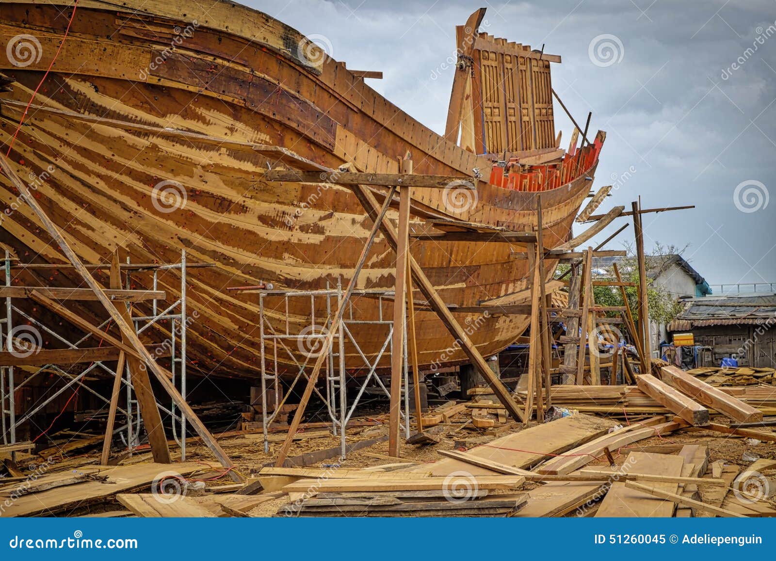 Wooden Boat Building, Qui Nhon, Vietnam Stock Image ...