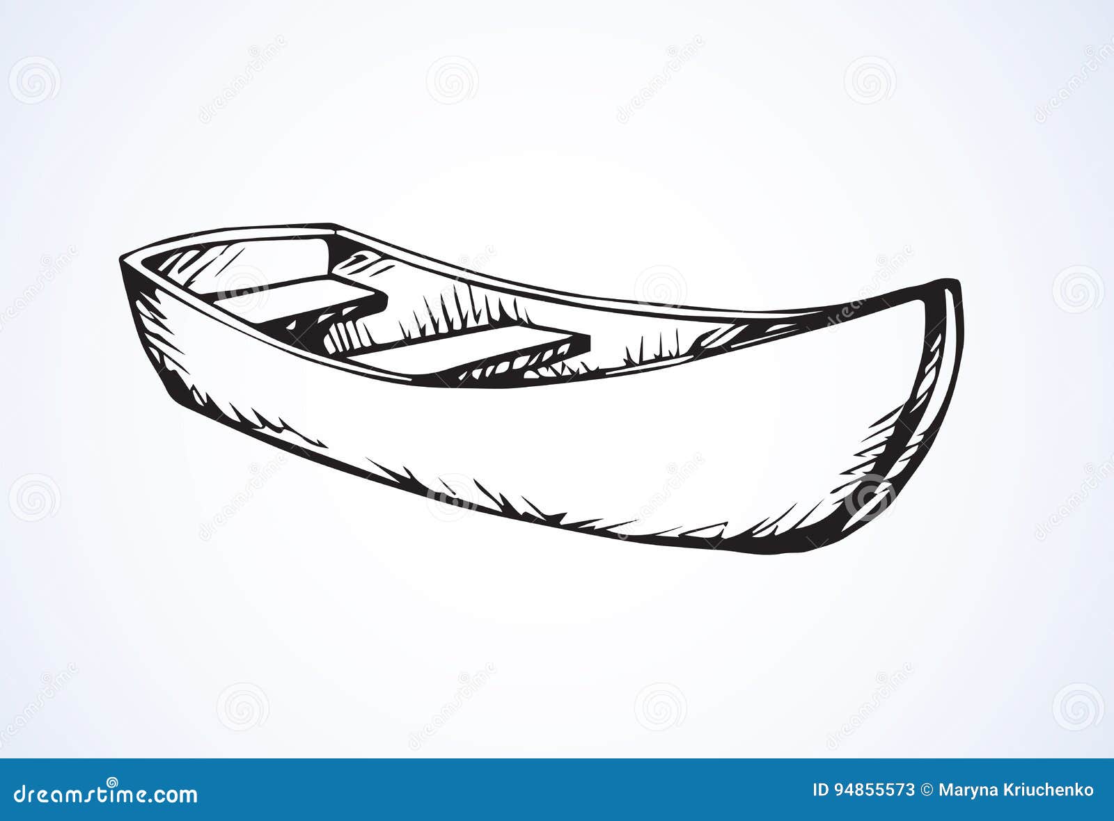 Wooden Boat. Vector Drawing Stock Vector - Illustration of ...