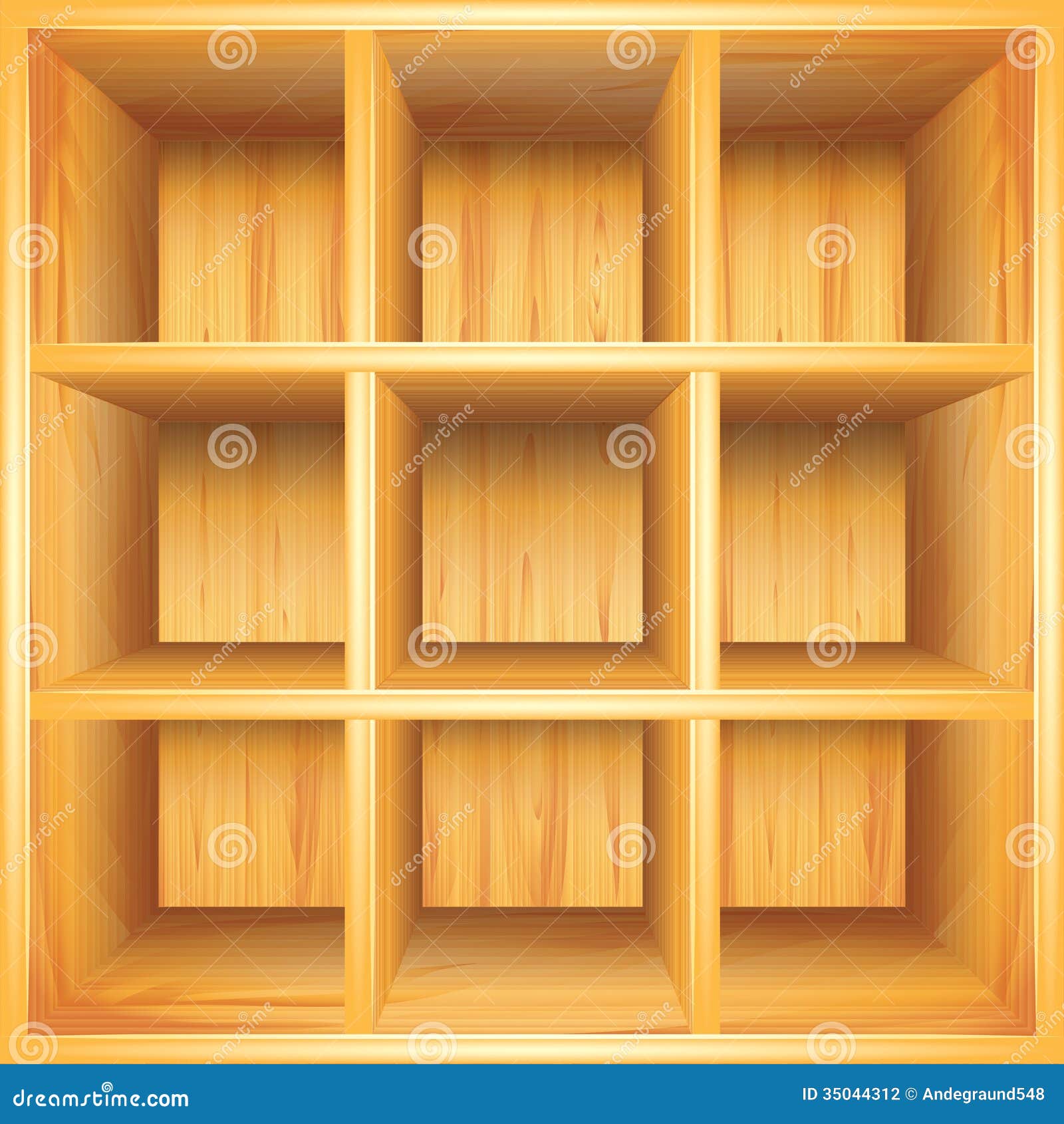 Wooden Bookshelf Vector Background Stock Vector Illustration Of Square Space