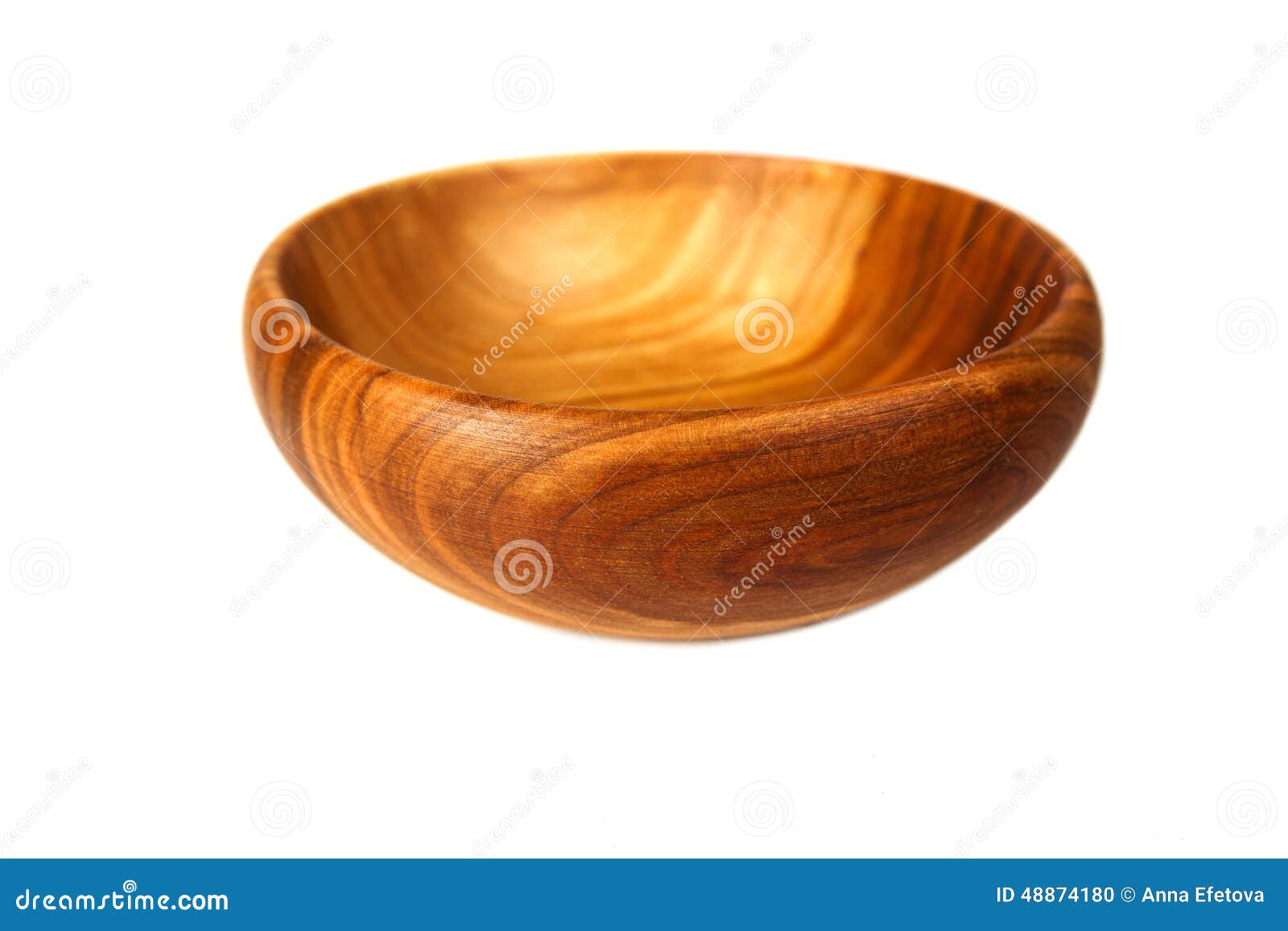 Wooden bowl isolated stock photo. Image of natural, closeup 48874180