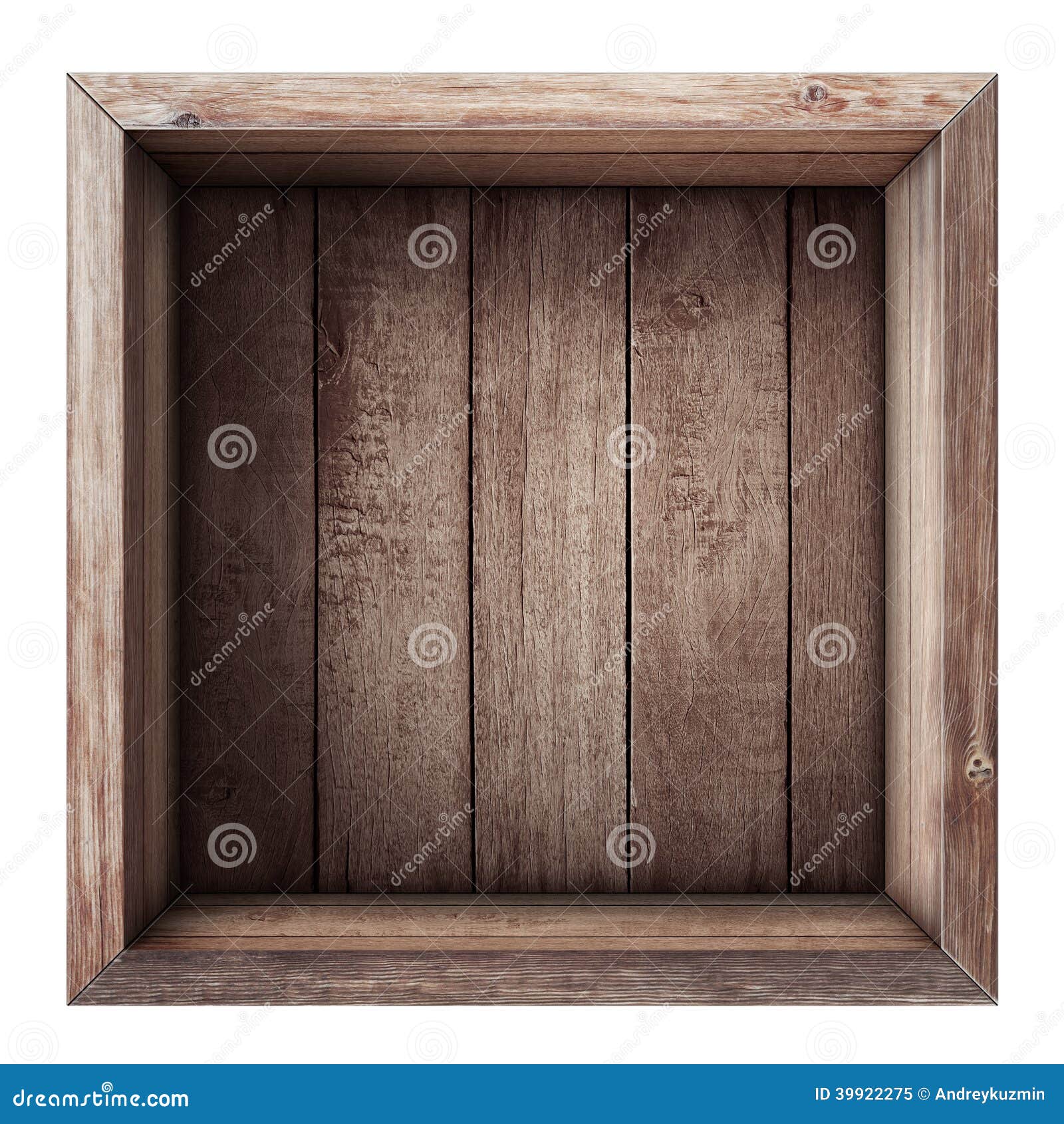 wooden box or crate top view 