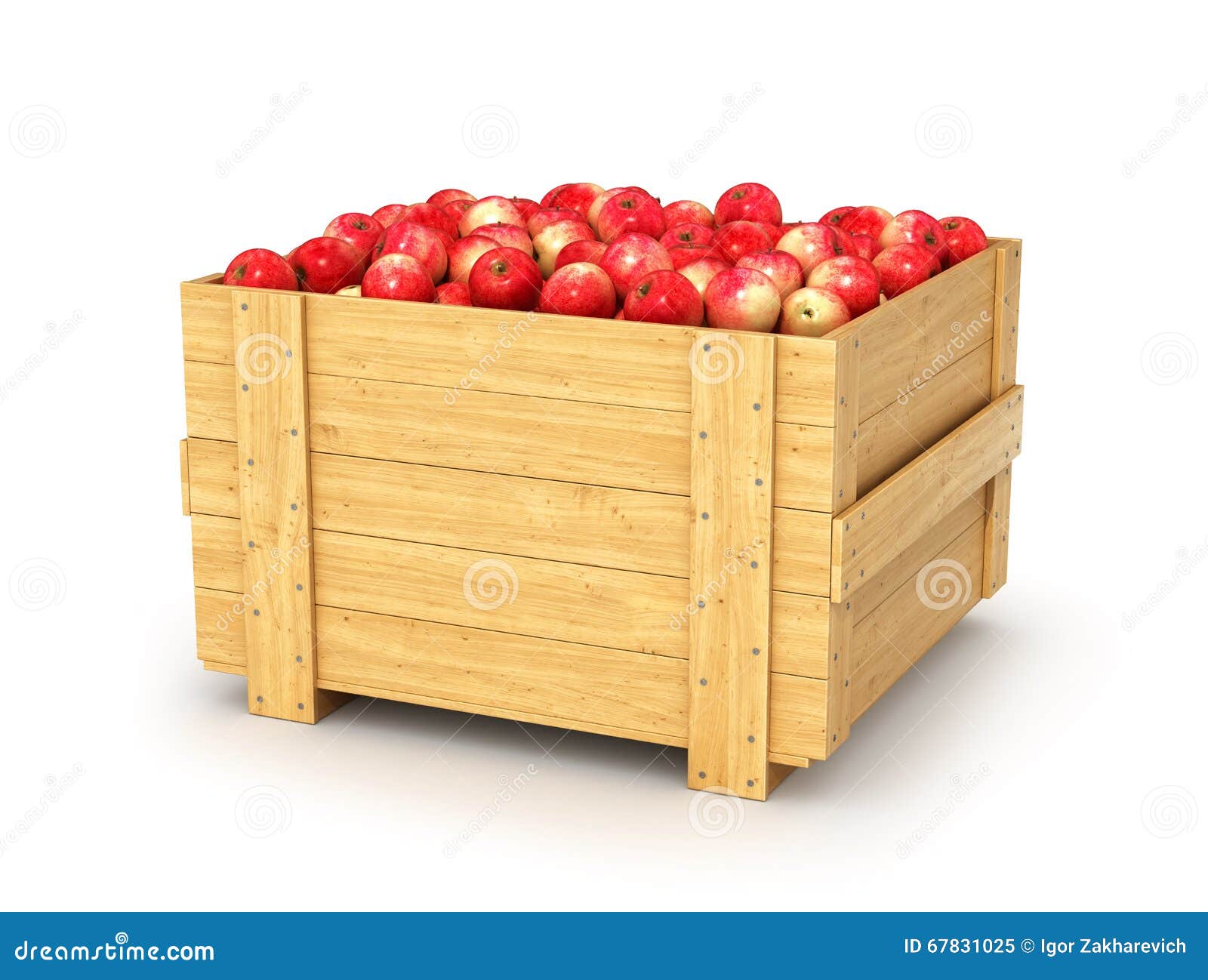 Wooden Box Full of Fresh Apples Stock Image Image of freshness