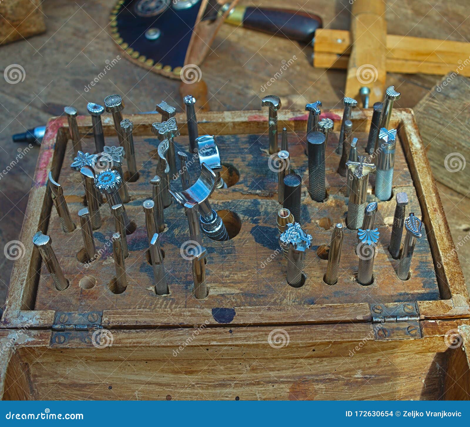 Close-up, Metal Engraving Tools, Watchmaker Engraver Work Desk