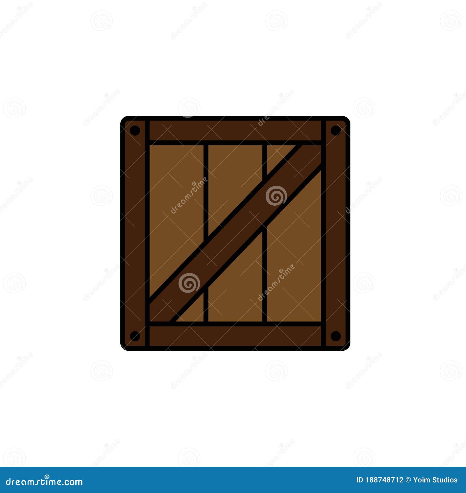 Wooden Box Vector Design Template Illustration Stock Vector