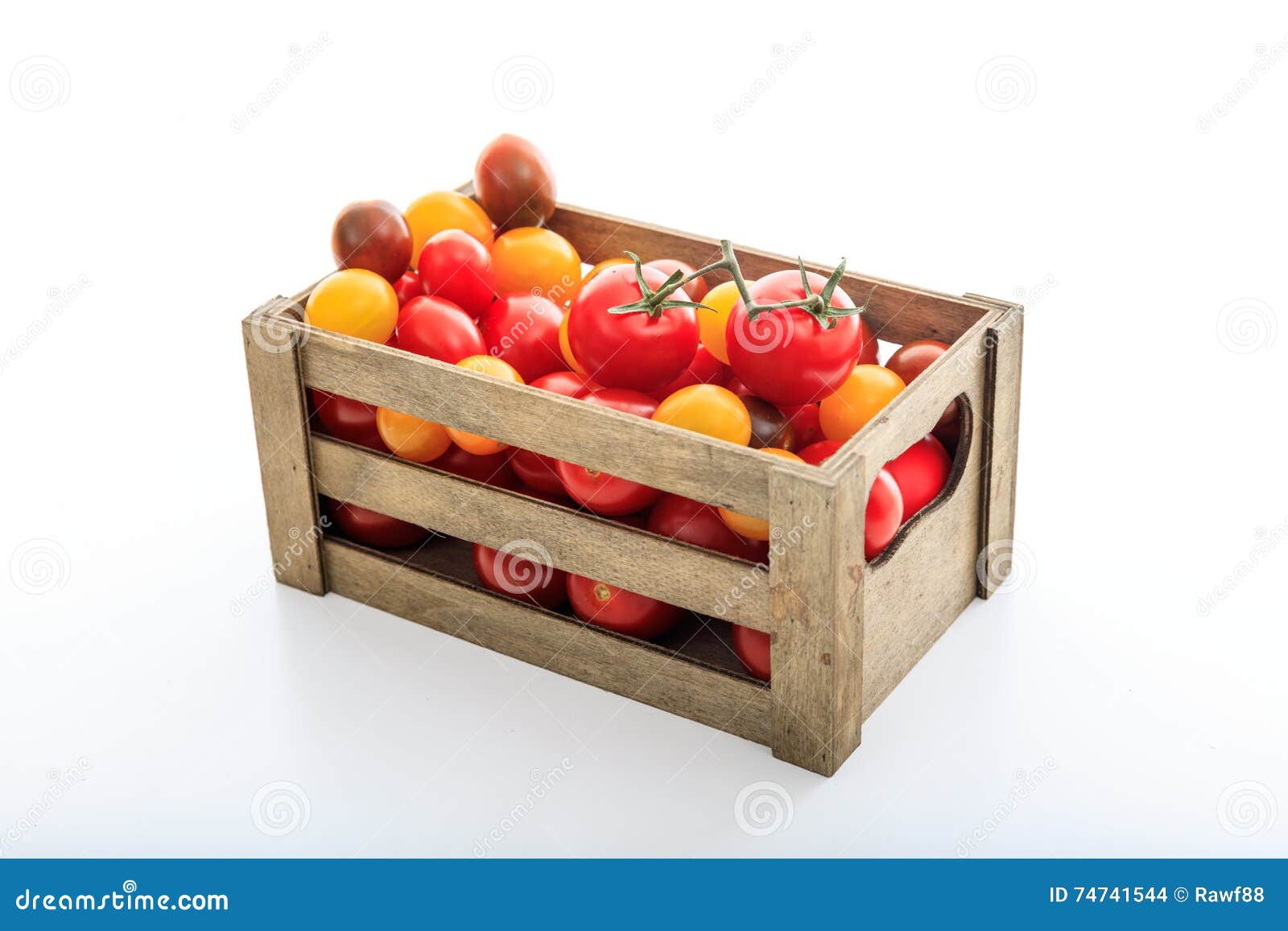 Wooden box with vegetables stock photo. Image of salad 74741544