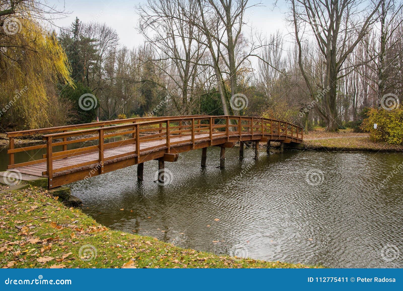 Wooden Bridge Across The River Stock Image Image Of Creek Nature