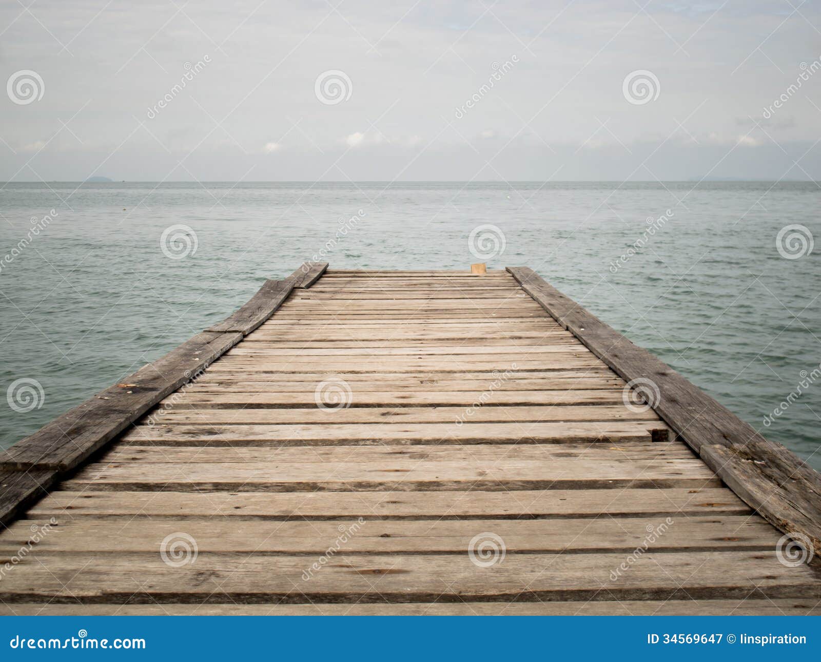 Wooden Bridge From Beach To The Sea ,closeup Royalty Free 