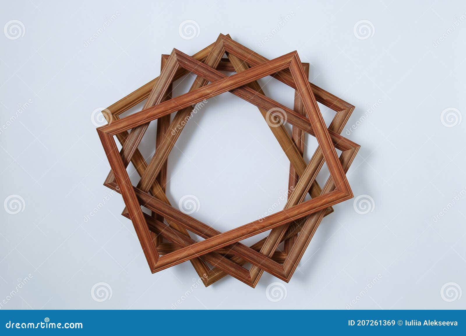 Wooden Brown Frames for Photos on White Background Stock Image Image