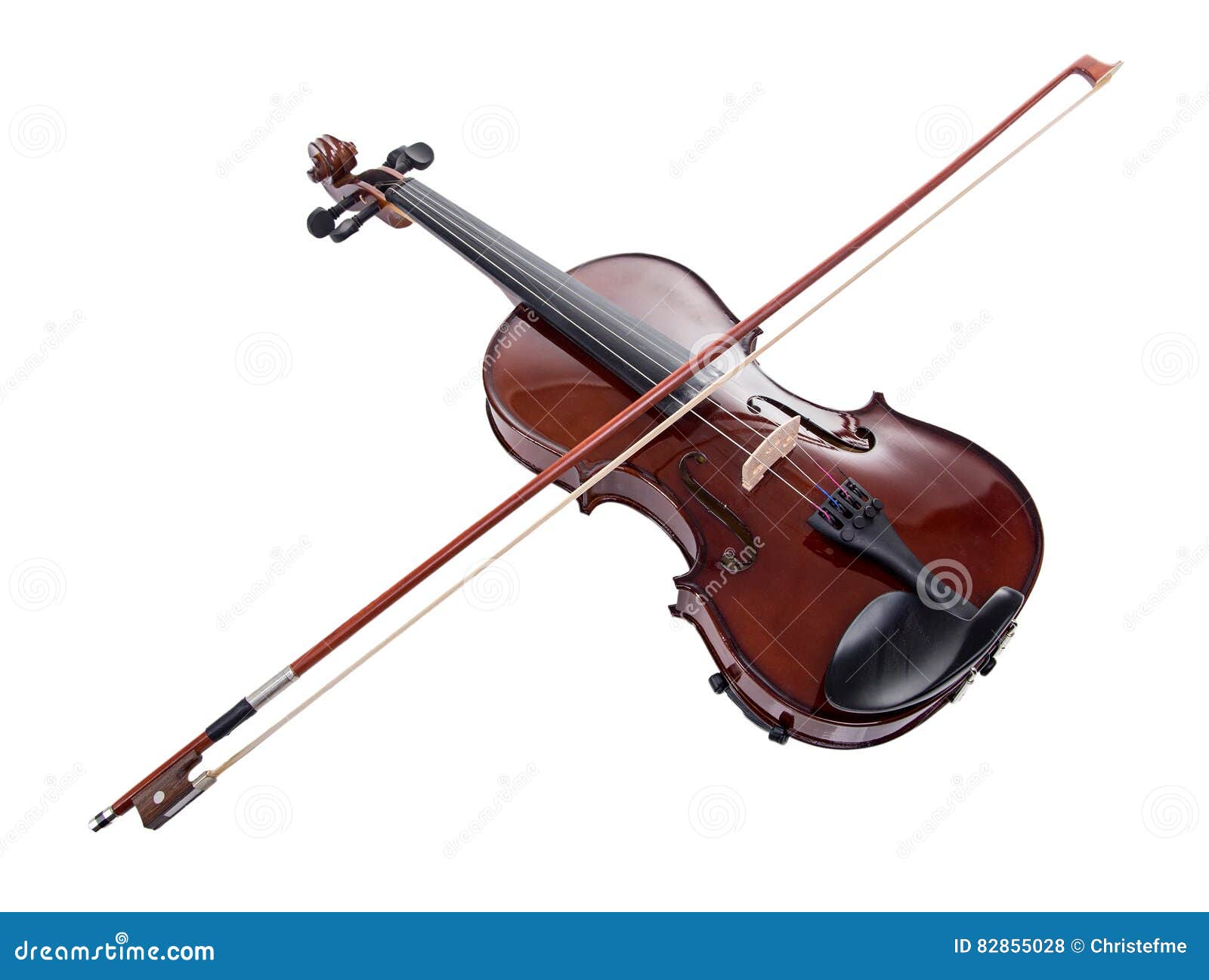 Wooden Brown Violin with Bow Stock Photo Image of background