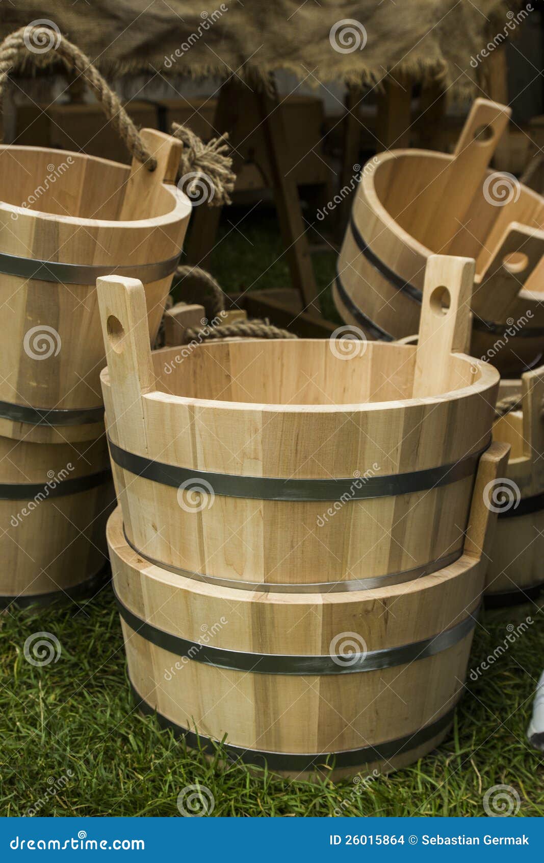 Wooden bucket stock photo. Image of wooden, white, antique 26015864