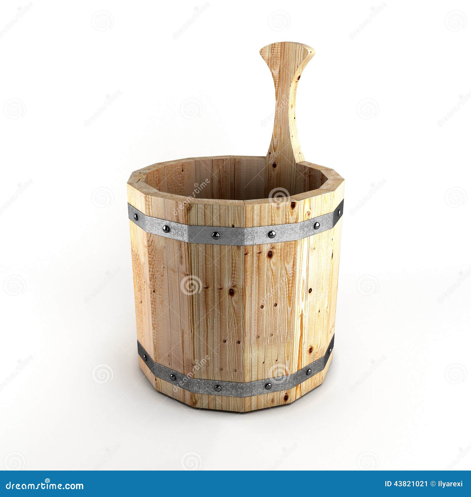 Wooden bucket for a bath stock illustration. Illustration of bath