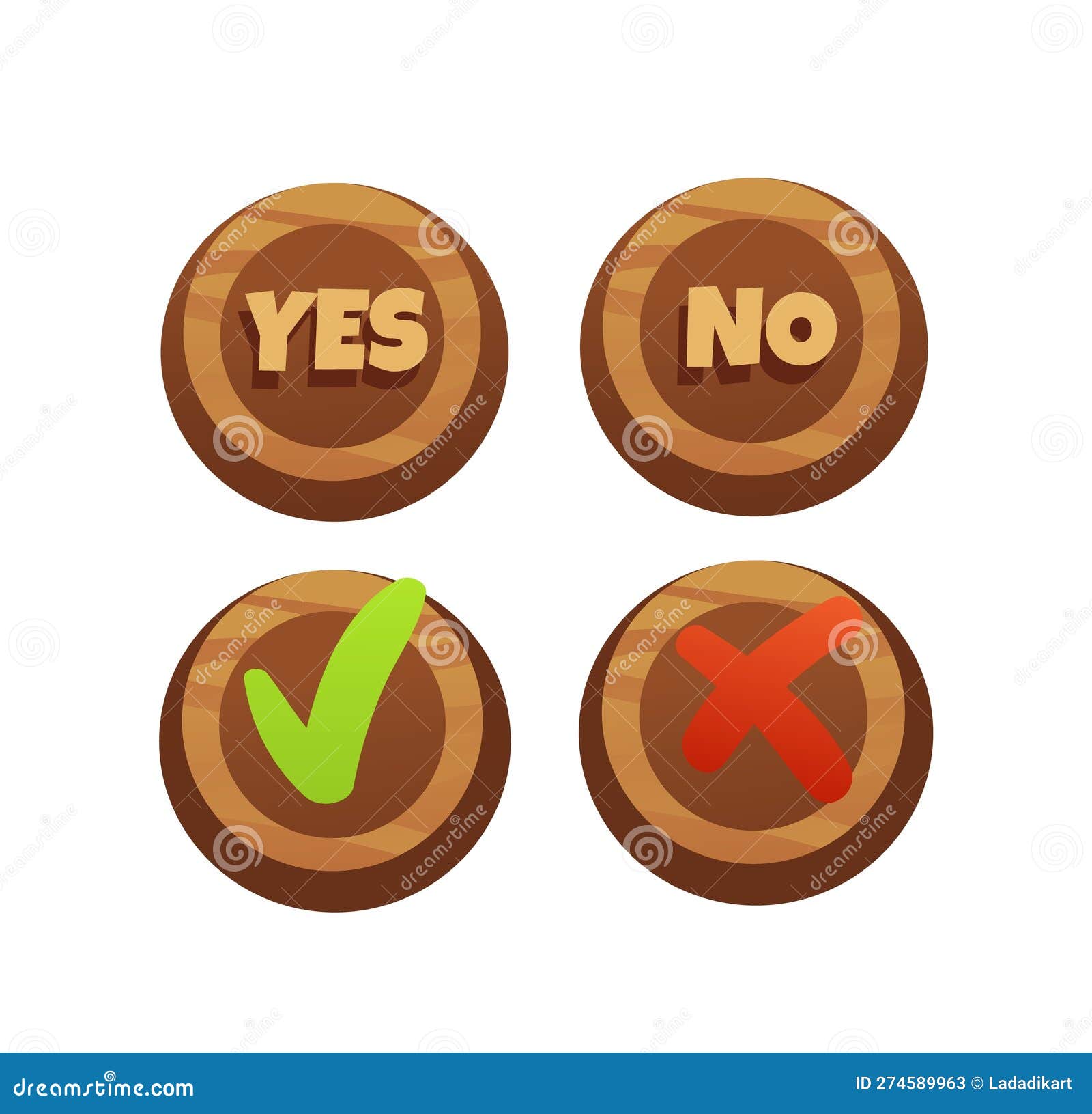 Wooden Button / No