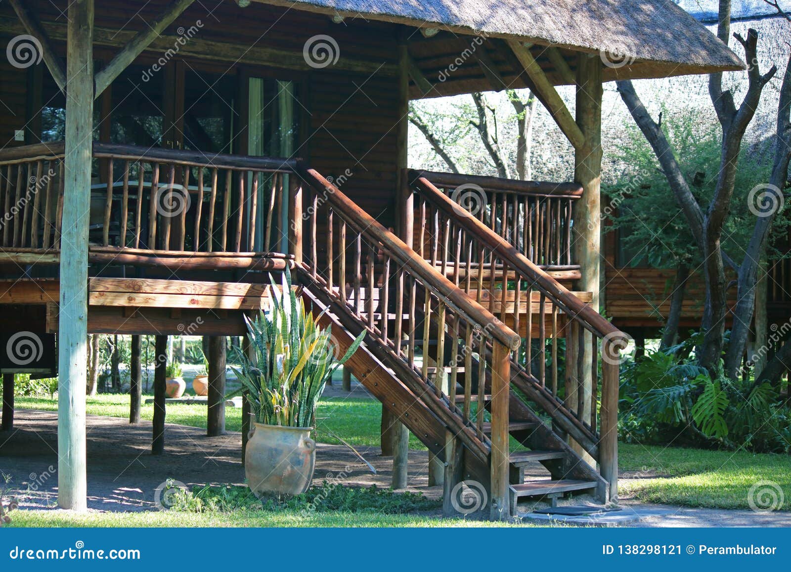 Wooden Cabin In A River Resort Stock Image Image Of Post Green