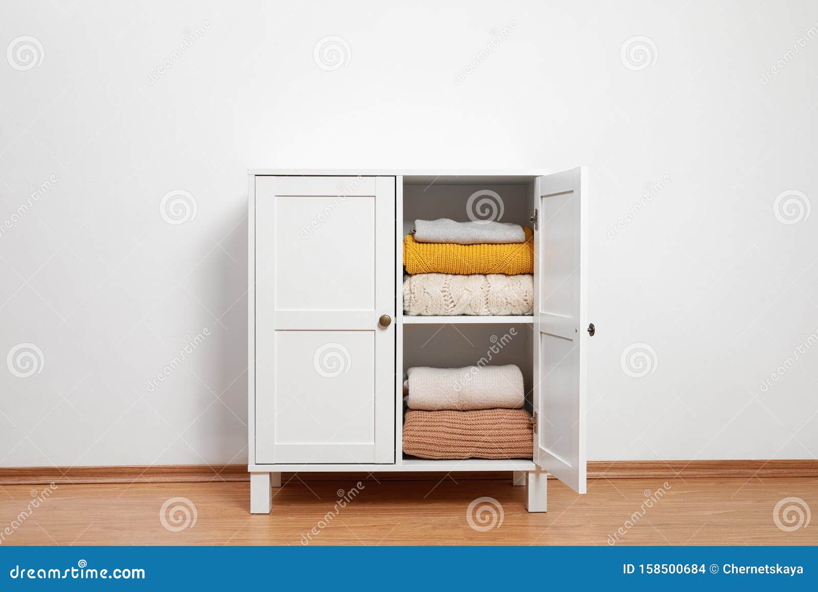 Wooden Cabinet With Clothes Stylish Furniture For Wardrobe Room