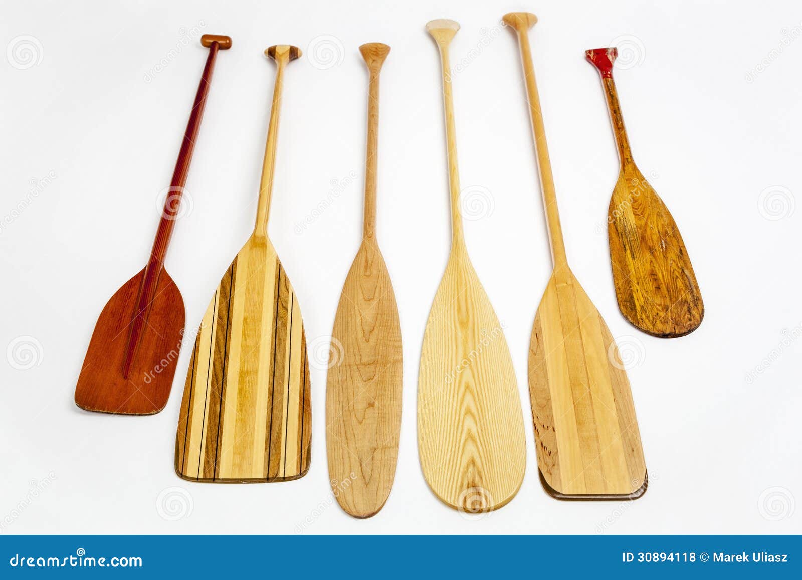 wooden canoe paddles royalty free stock photos - image