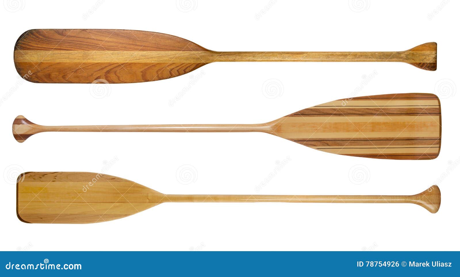 Wooden Canoe Paddles Isolated Stock Photo - Download Image Now