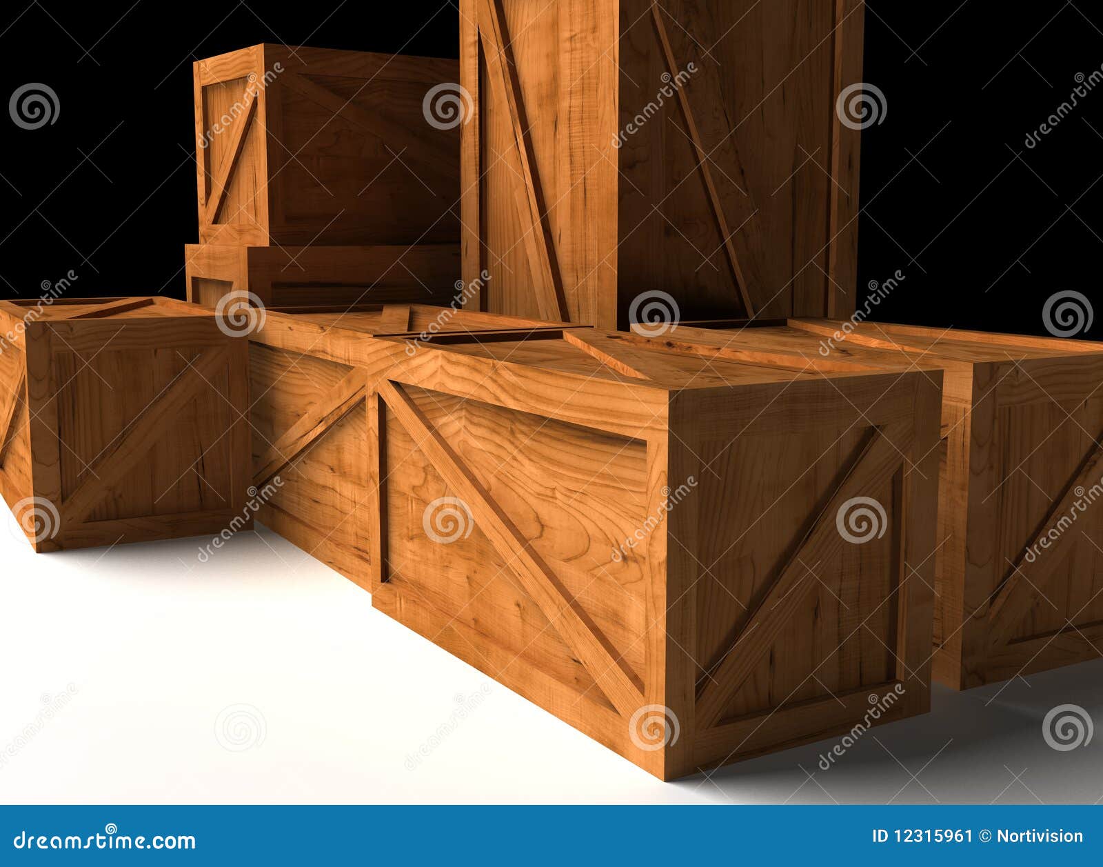 Wooden cargo box stock illustration. Illustration of carry 12315961