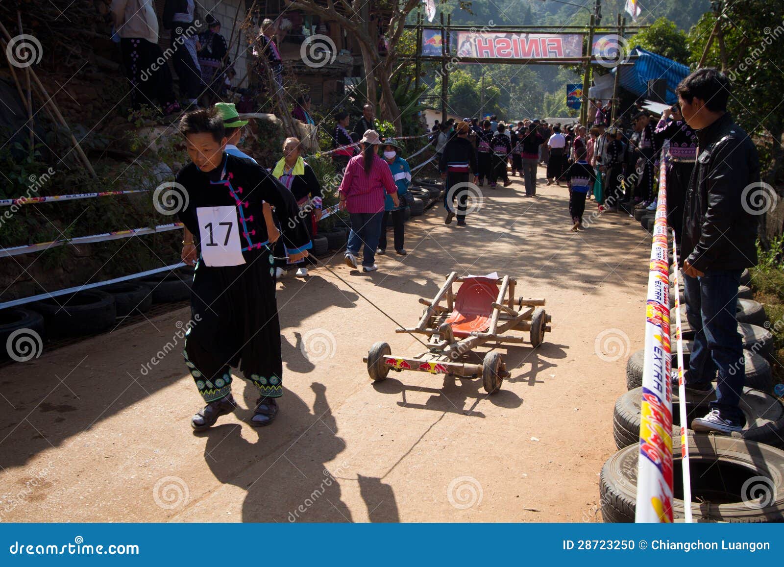 The wooden cart racing. editorial image. Image of kart 28723250