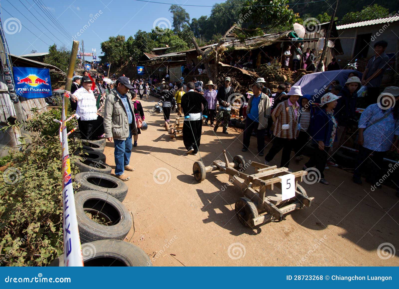 The wooden cart racing. editorial stock photo. Image of race 28723268