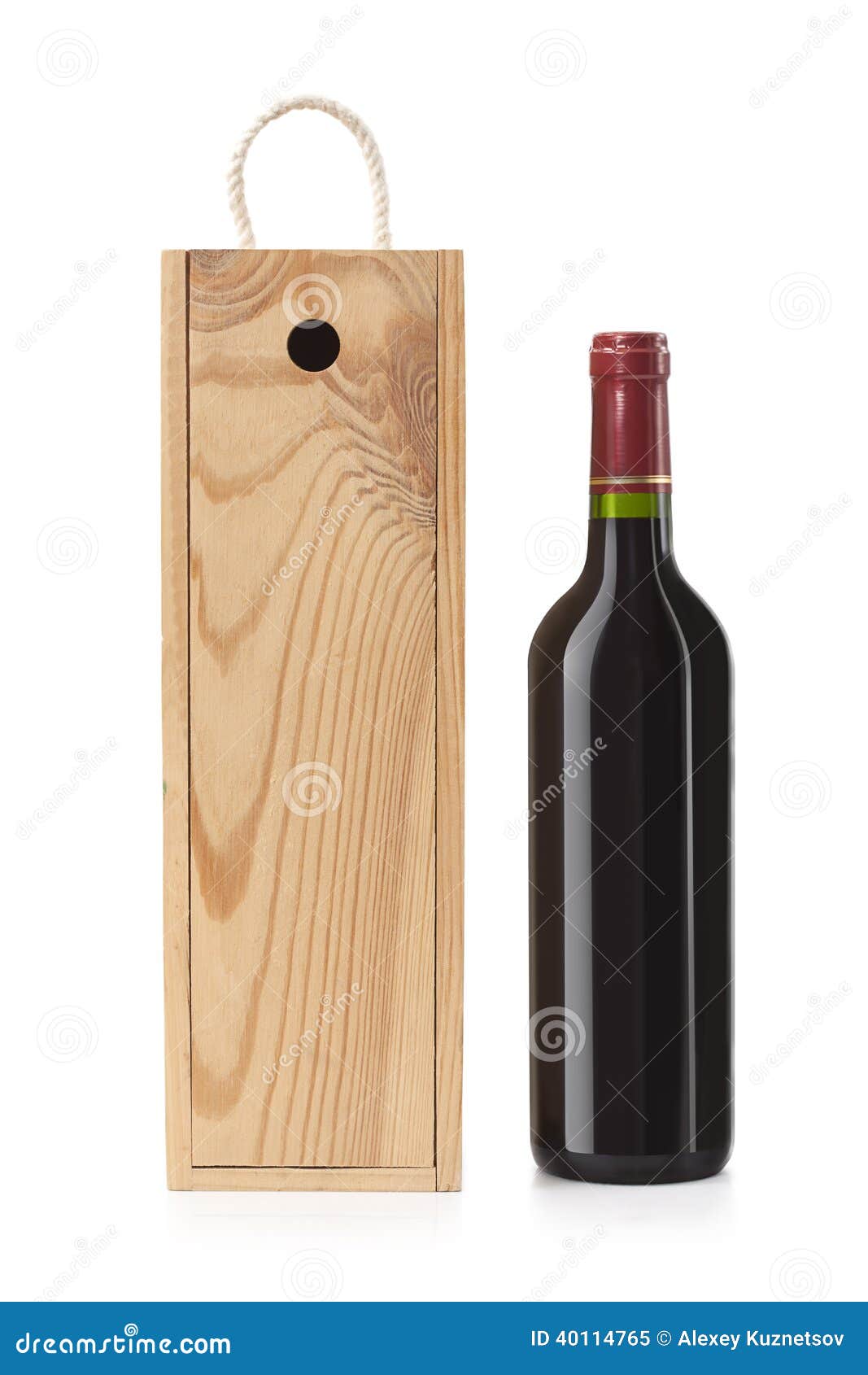 Wooden Case with Wine Bottle Stock Image Image of beverage, studio