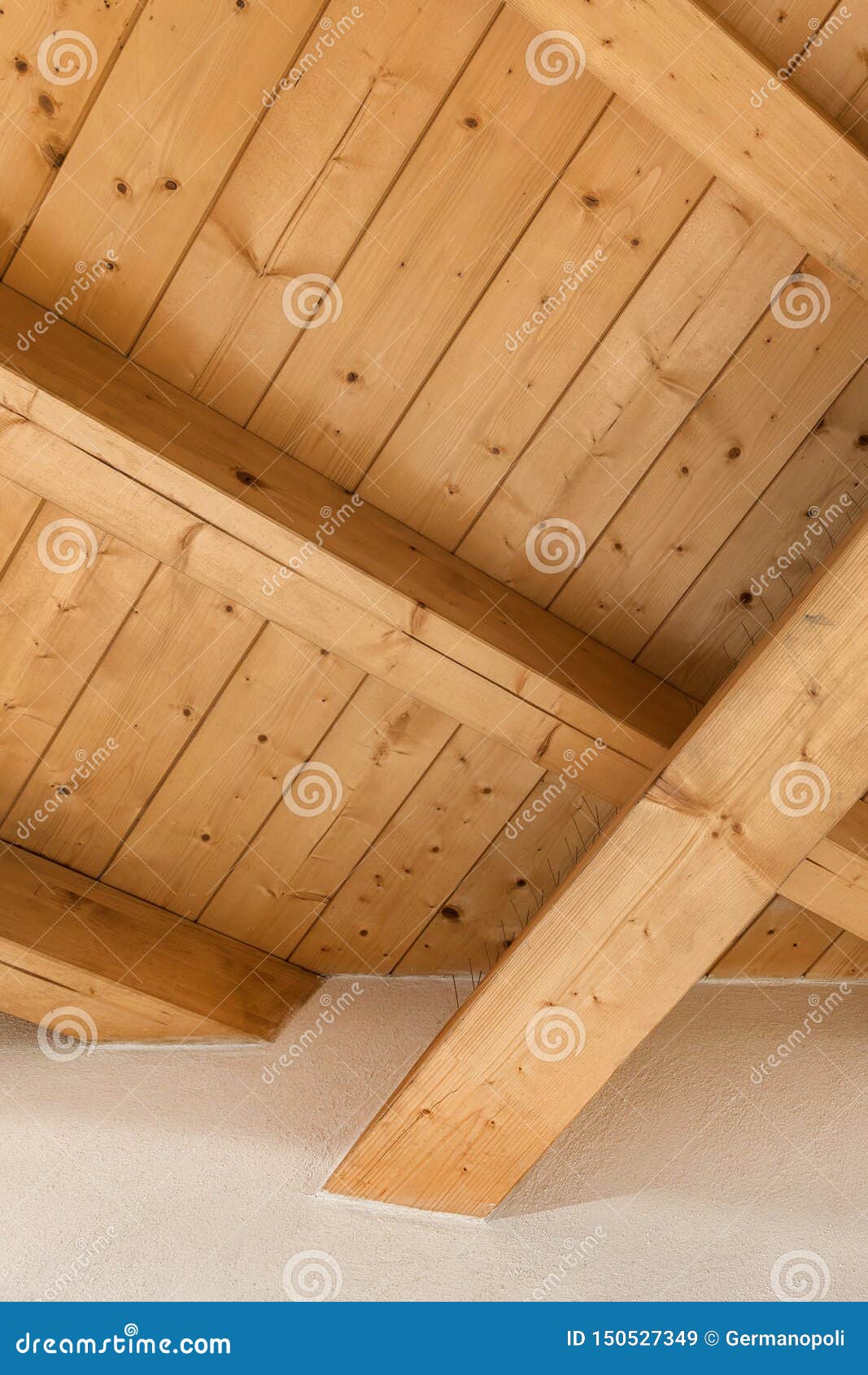 Wooden Ceiling With Exposed Beams Stock Image Image Of Carpentry