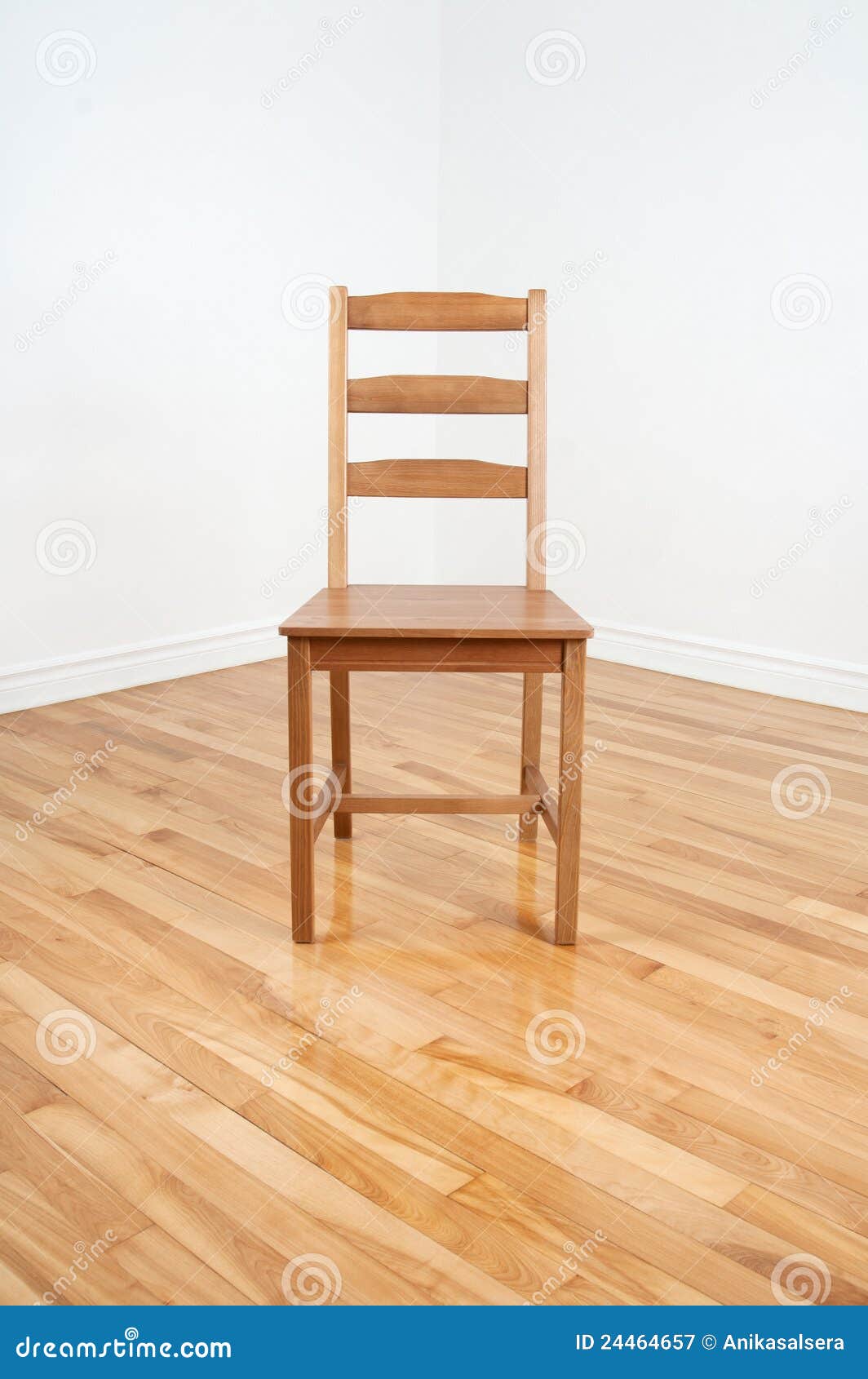 Wooden Chair In The Corner Of A Room Stock Image - Image 