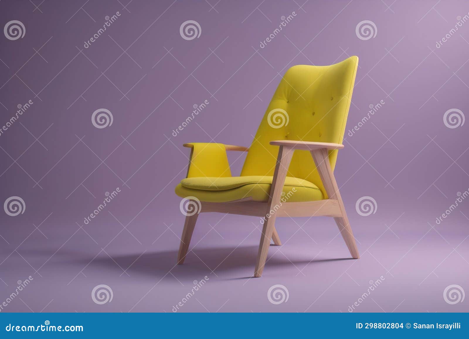 Wooden Chair in the Room. Ai Generative Stock Photo Image of