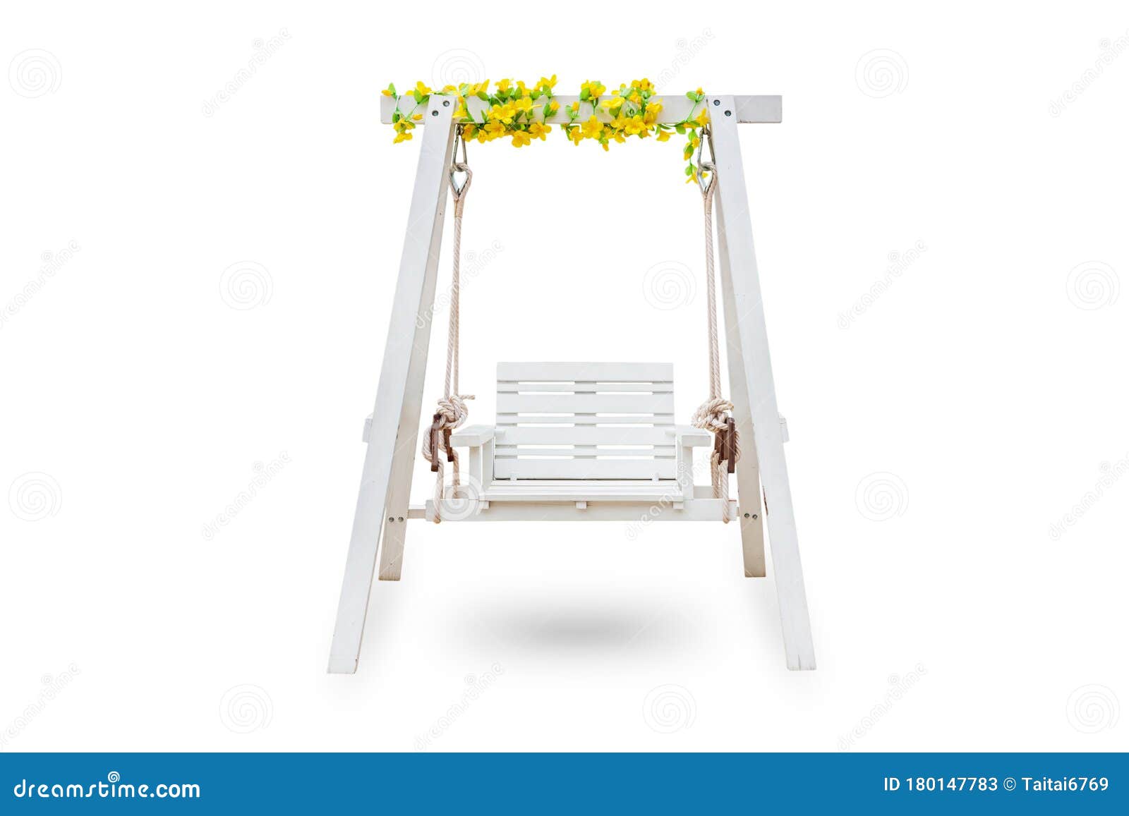 Wooden Chair Swing Isolated Stock Image - Image of wooden, lounge