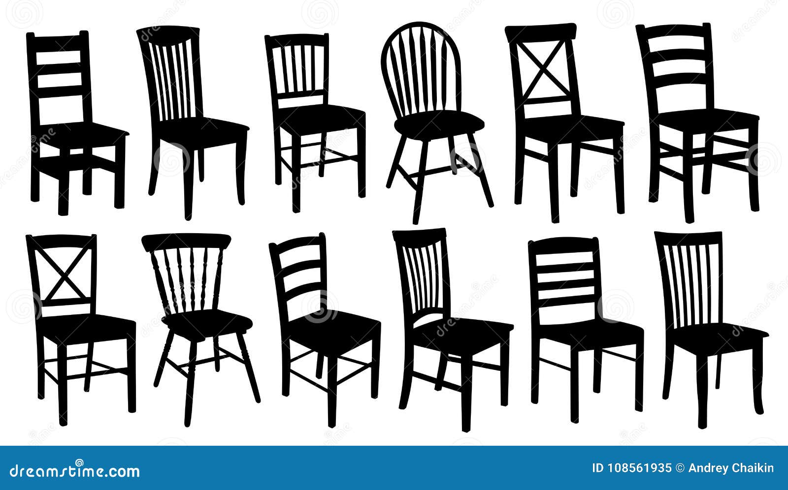 Wooden chairs. stock vector. Illustration of chairs - 108561935