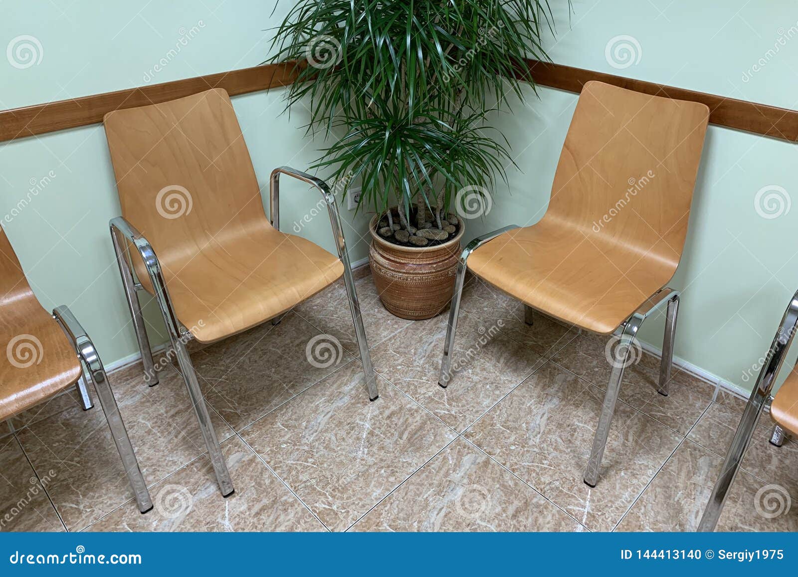 Wooden Chairs In The Waiting Room Stock Photo Image Of Design