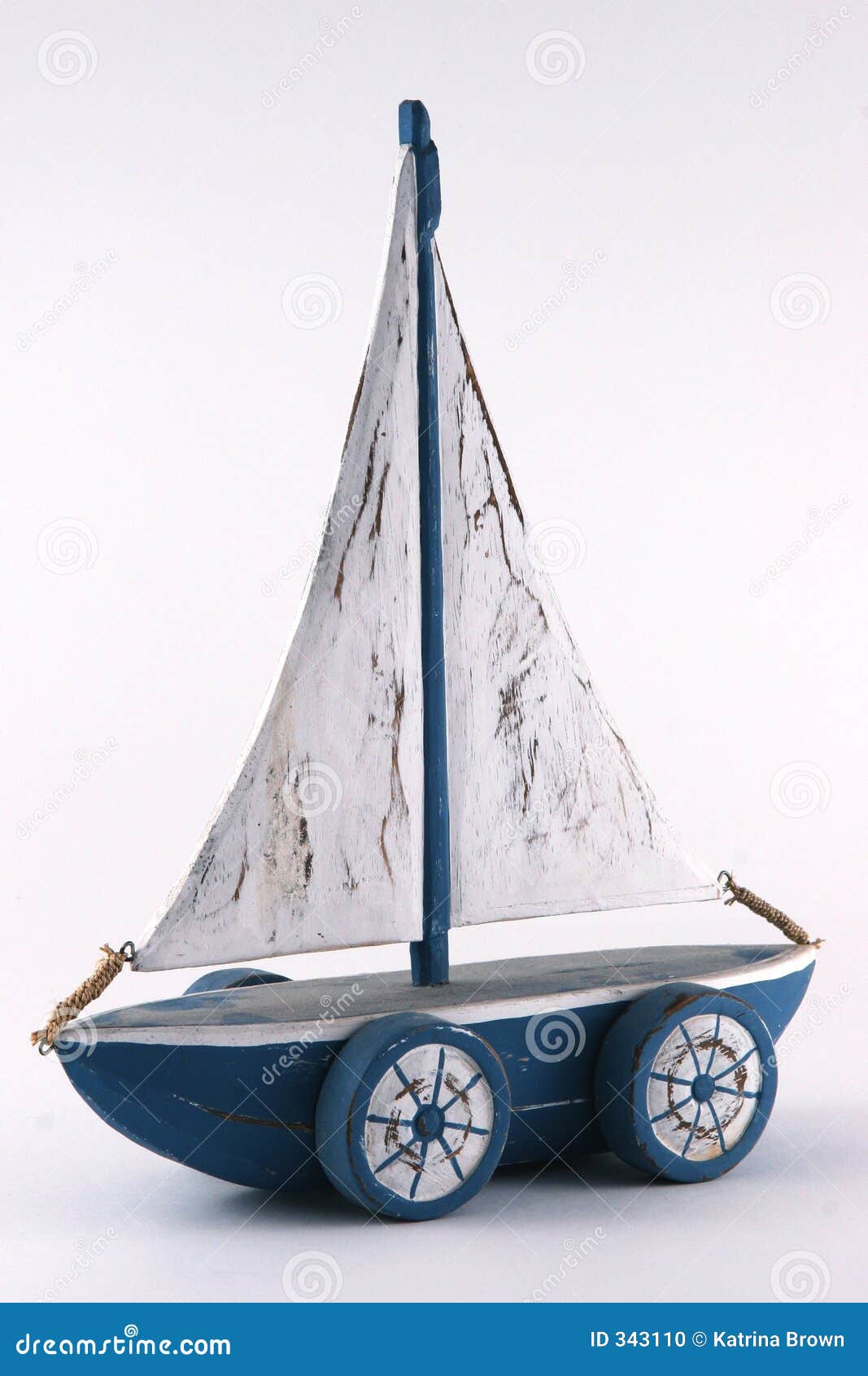 Wooden Child's Toy Sailboat Stock Photo - Image of child ...