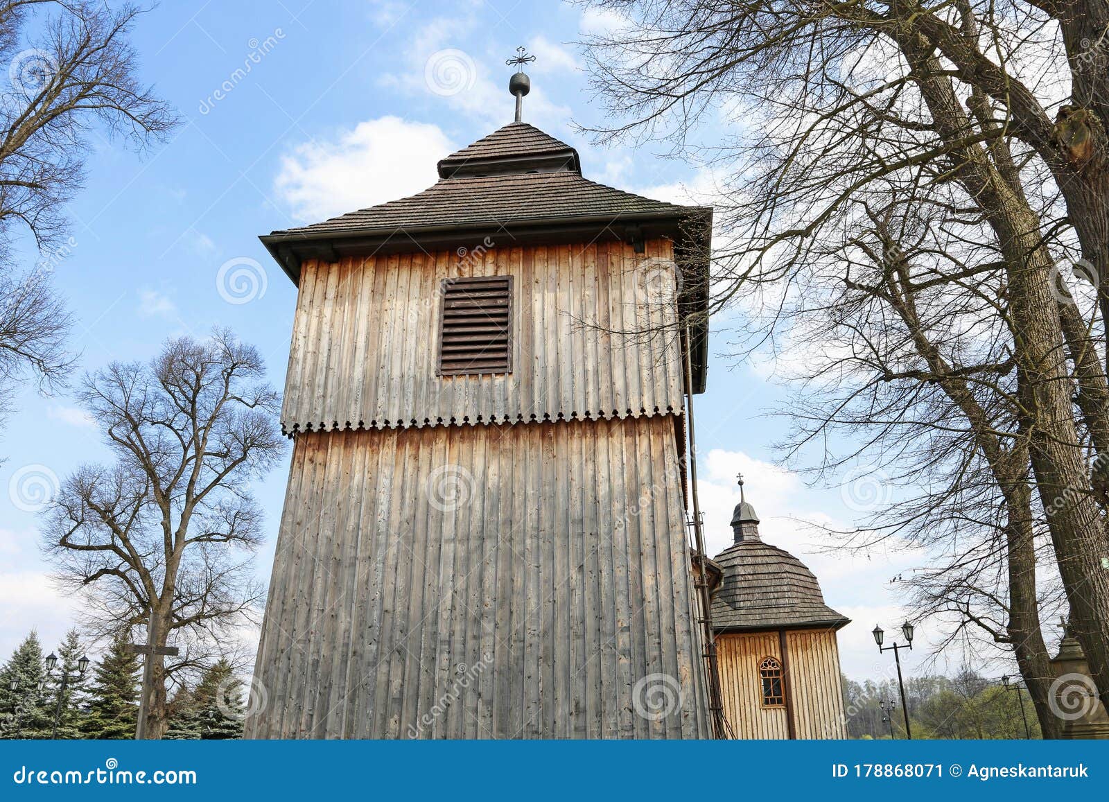 lapanow-poland-april-09-2017-wooden-church-stock-image-image-of