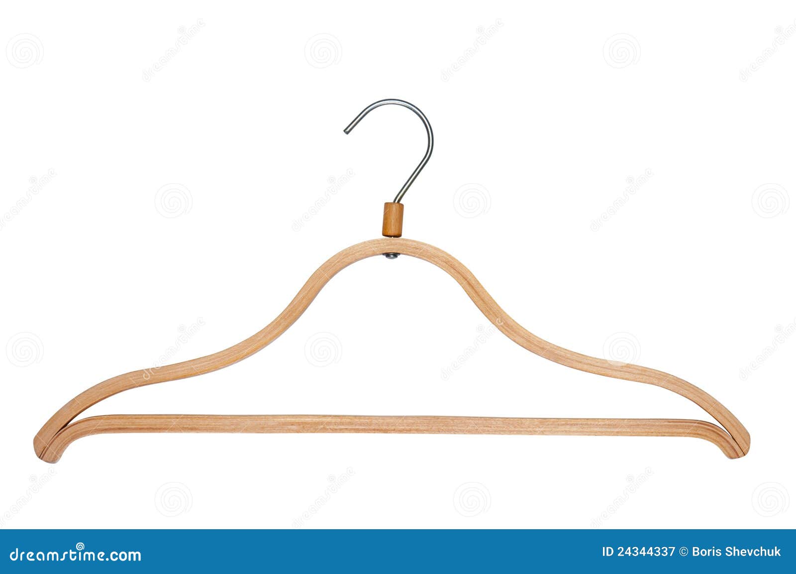 Wooden clothes hanger. stock image. Image of white, domestic 24344337