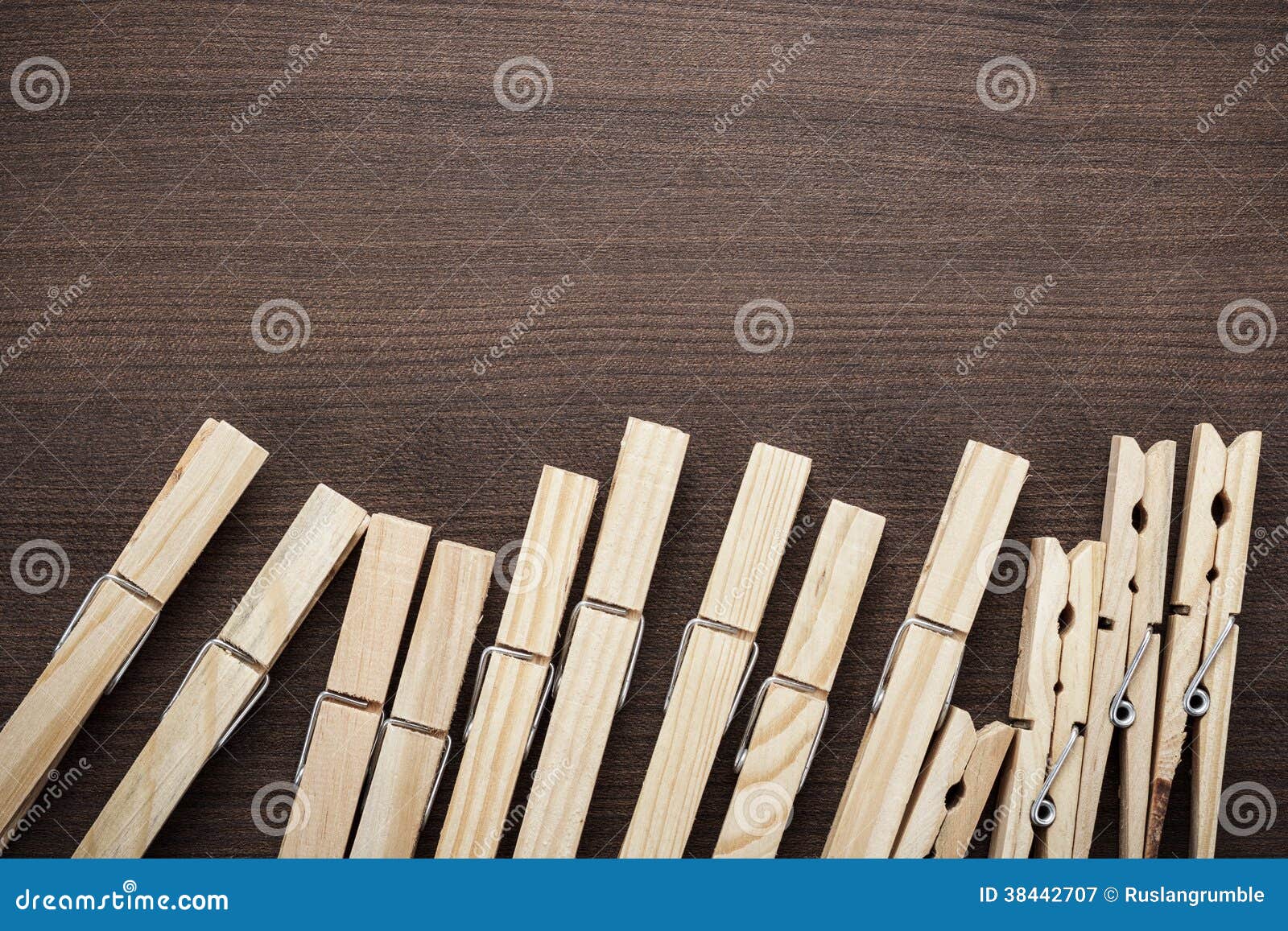 Wooden Clothes Pegs on the Table Stock Image Image of housework