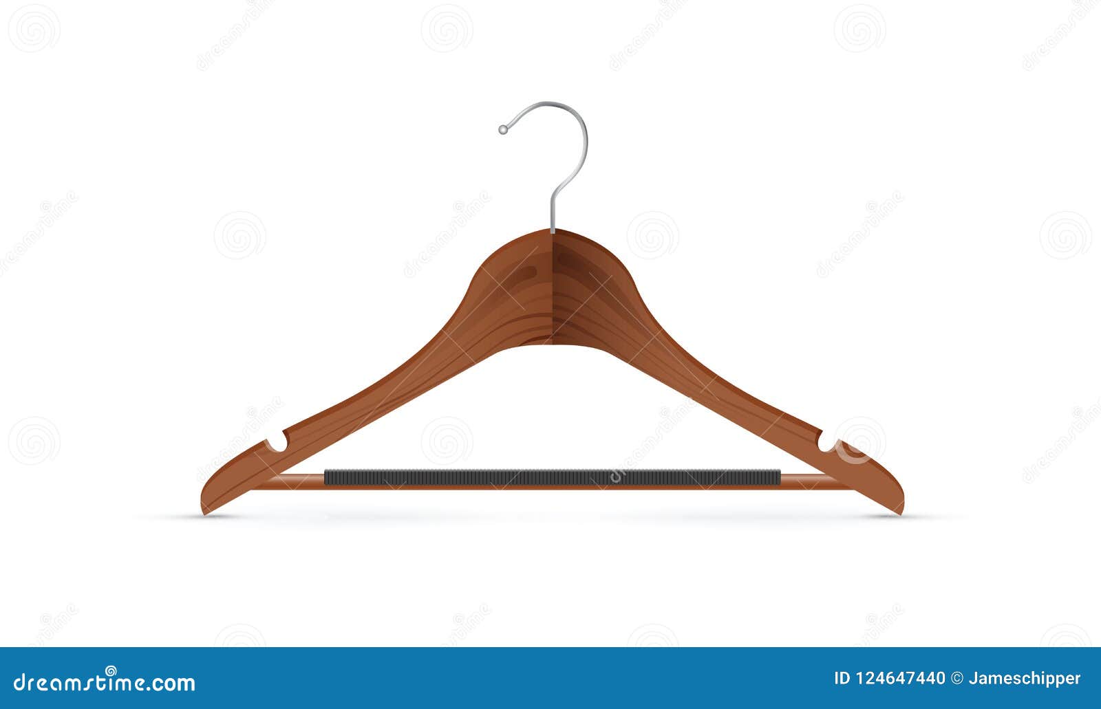 Wooden coat hanger stock vector. Illustration of retail - 124647440