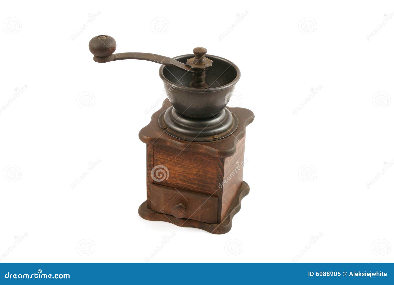 Wooden Coffee Grinder Isolated Stock Image Image of freshness