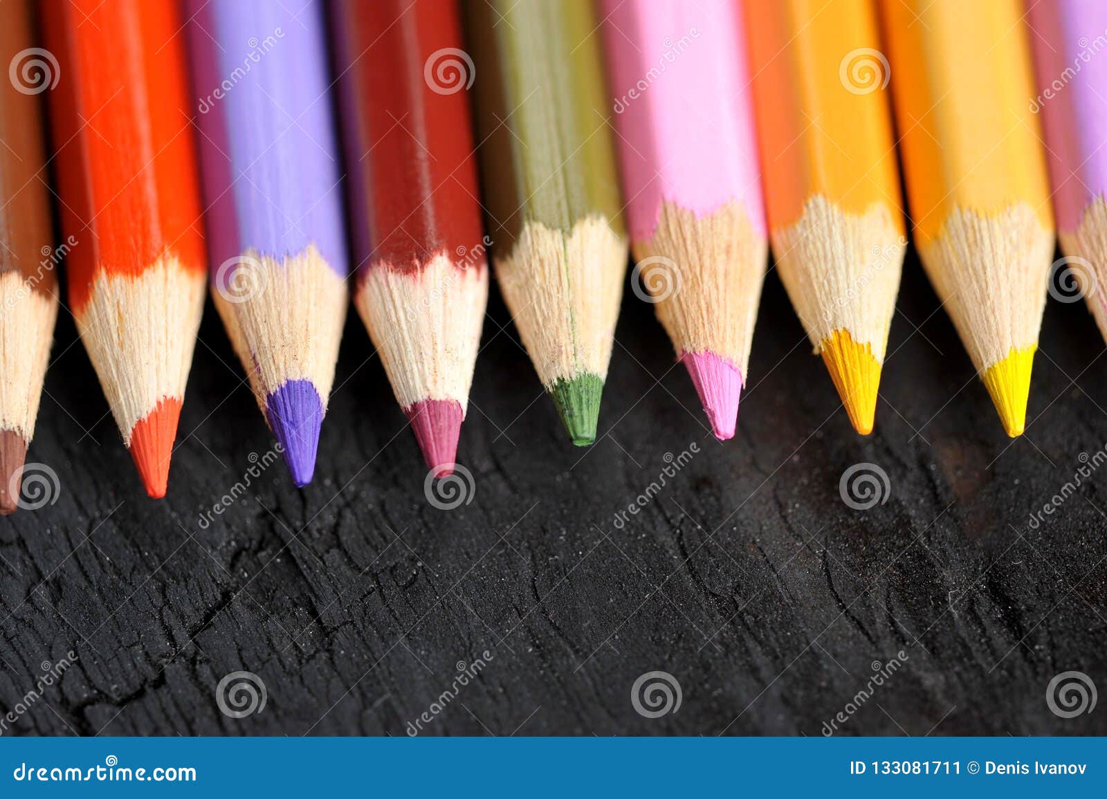 Wooden colored pencils stock image. Image of concept 133081711