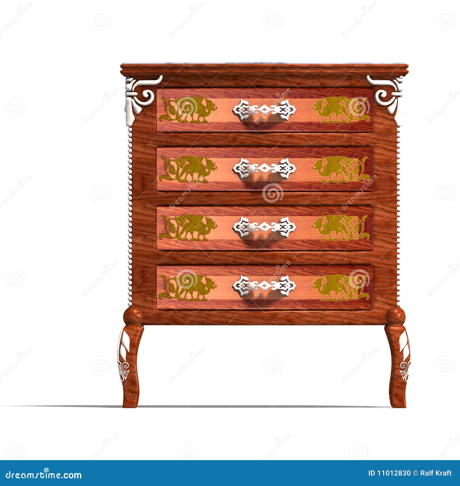 wooden commode with drawers of louis xv.