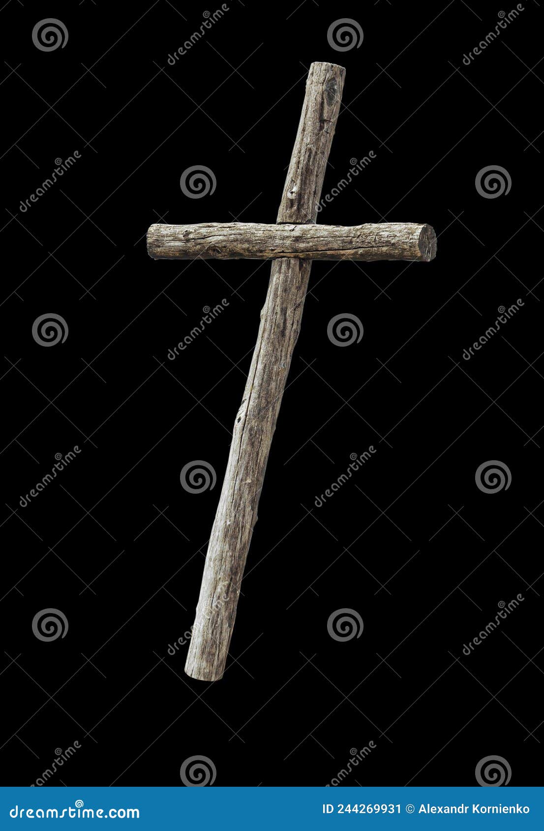 Wooden cross on black stock image. Image of isolated 244269931