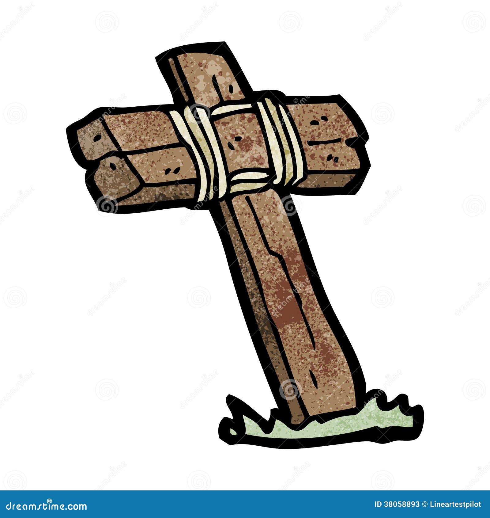 Wooden cross cartoon stock vector. Illustration of doodle - 38058893