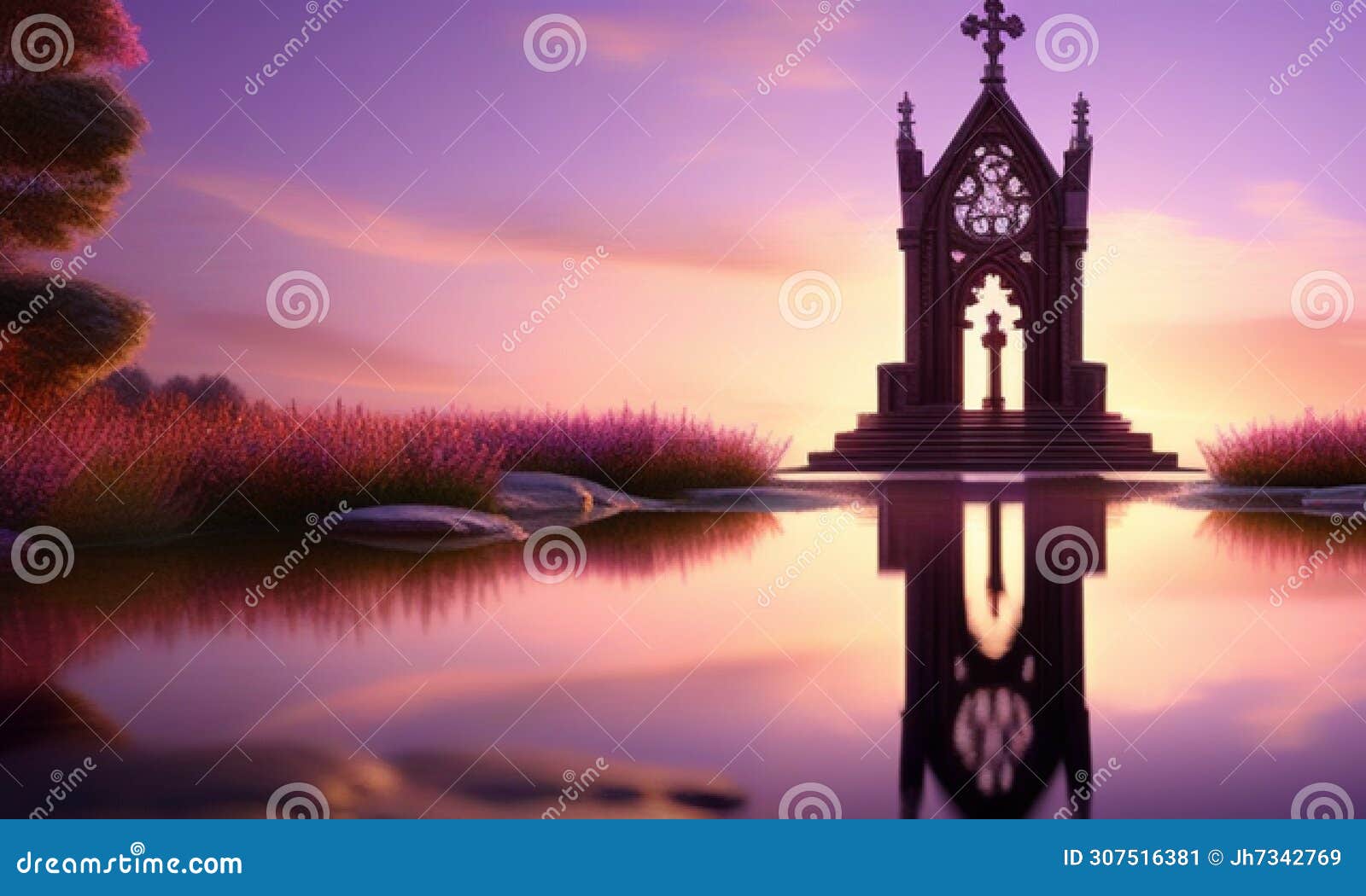 a wooden cross on a purple background