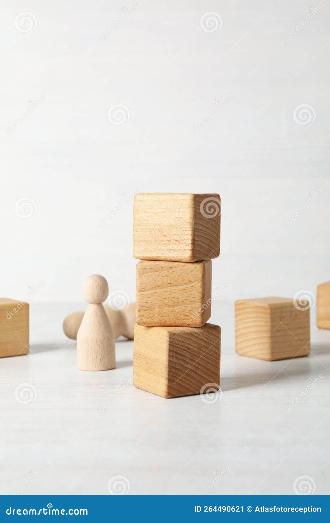 Wooden Cubes, Blank Wooden Cubes for Different Concepts Stock Image