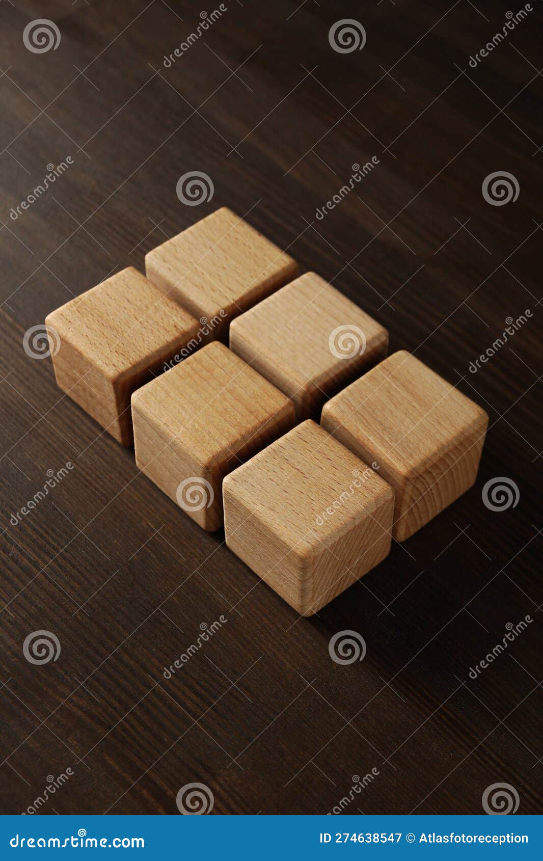 Wooden Cubes, Blank Wooden Cubes for Different Concepts Stock Image