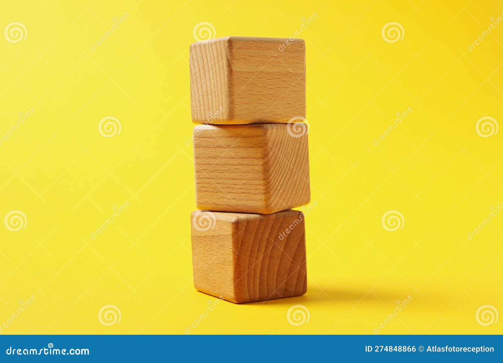 Wooden Cubes, Blank Wooden Cubes for Different Concepts Stock Photo