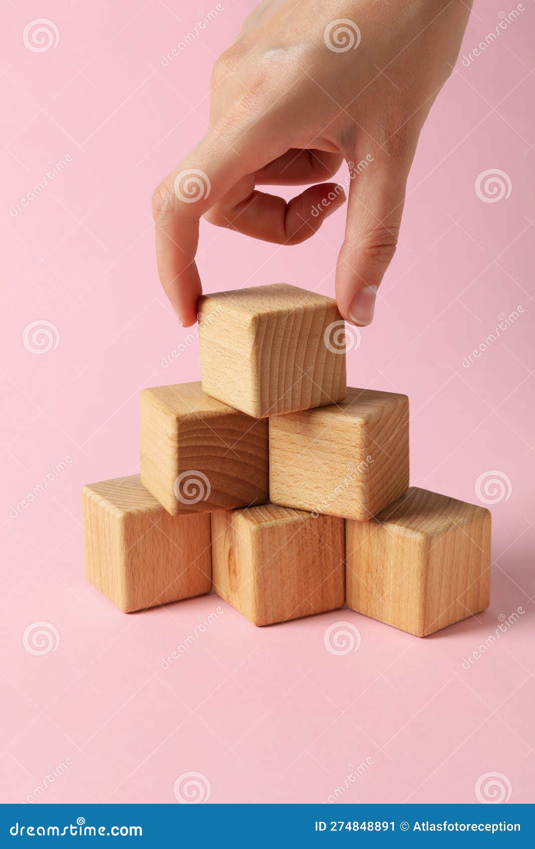 Wooden Cubes, Blank Wooden Cubes for Different Concepts Stock Image