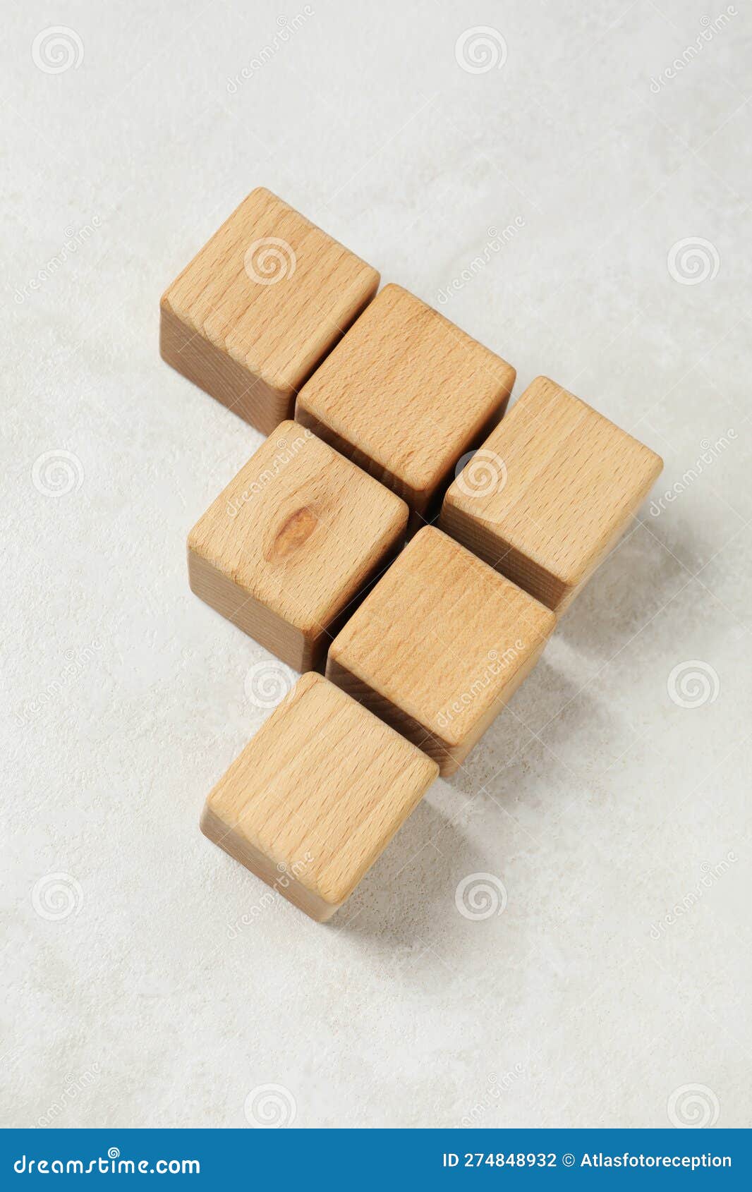 Wooden Cubes, Blank Wooden Cubes for Different Concepts Stock Photo