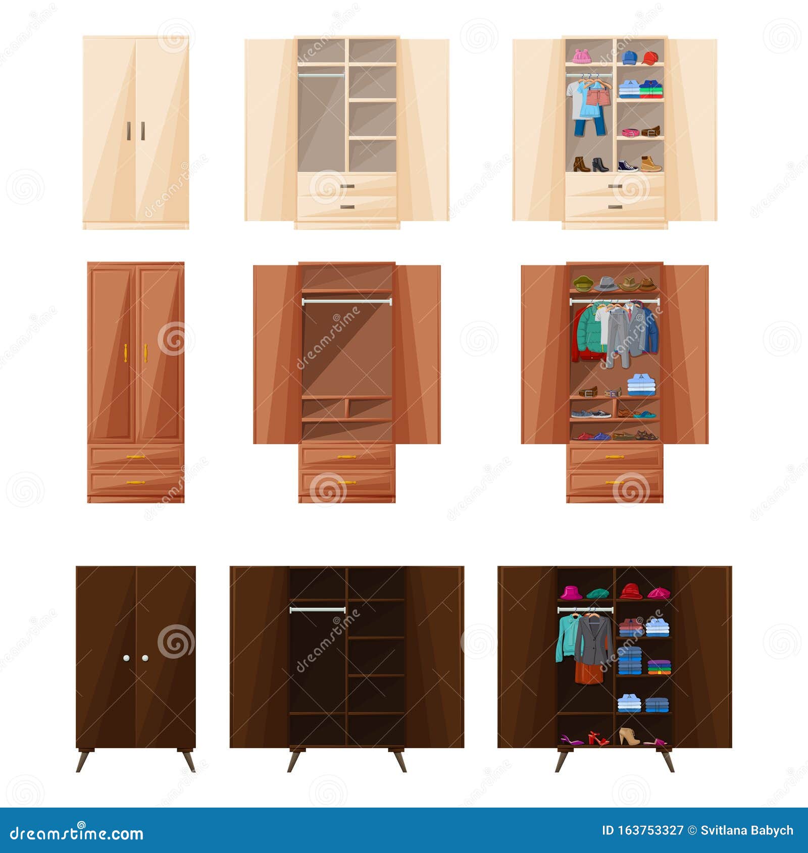 Cartoon Furniture Clipart Wardrobe